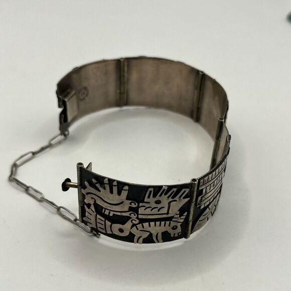925 CF made in Mexico “Los Ballesteros Taxco” Artistic Bracelet - Picture 2 of 7